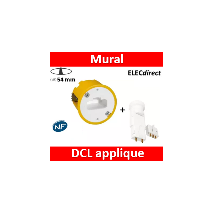Legrand Batibox - Boîte luminaires pour applique + Douille/Fiche SIB - Prof. 40 - 089304+11127