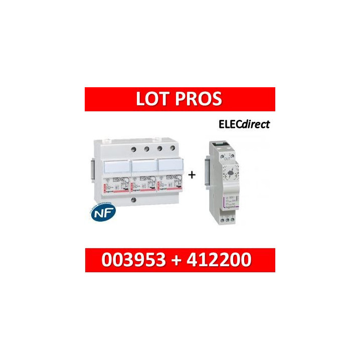 Legrand - Parafoudre Tétra 400V - Type 2 + parafoudre ligne téléphonique - 003953 + 412200