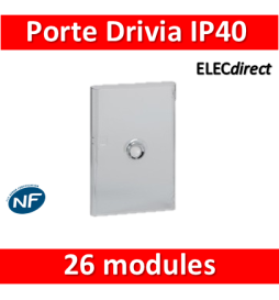 Legrand - Porte Drivia transparente 26 modules IP40 - IK07 pour coffret 2R- Réf :401342