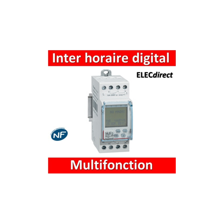 Legrand - Interrupteur horaire programmable annuel digital - multifonction - AUTO -  2 sorties - 16A - 412630