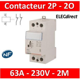 Legrand - Contacteur de puissance bipolaire bobine 230V - 63A - 2O - 2M - 412548