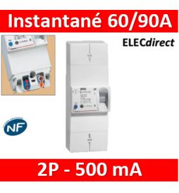Legrand - Disjoncteur de branchement EDF - bipolaire - 60/90A instantané - 500MA - Réf : 401002