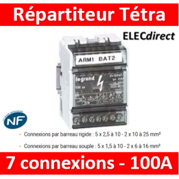 Legrand - Répartiteur tetra- 7 connexions - 4 modules - 100A - 004884