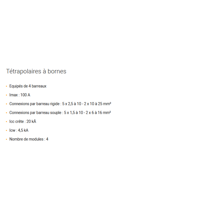 Legrand - Répartiteur tetra- 7 connexions - 4 modules - 100A - 004884