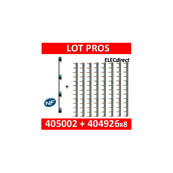 Legrand - Répartition verticale VX 3 optimisée Drivia 4R + peigne d'alimentation 13M - 405002 + 404926x8