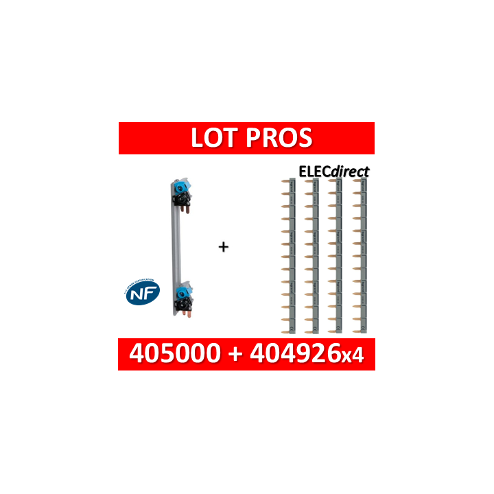 Legrand - Répartition verticale VX 3 optimisée Drivia 2R + peigne d'alimentation 13M - 405000 + 404926x4