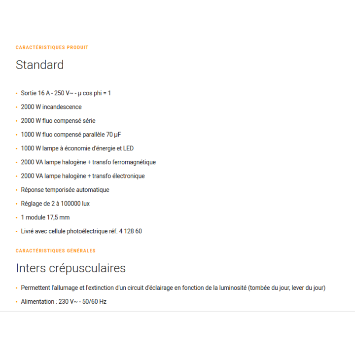Legrand - Interrupteur crépusculaire standard - 230V - 412623