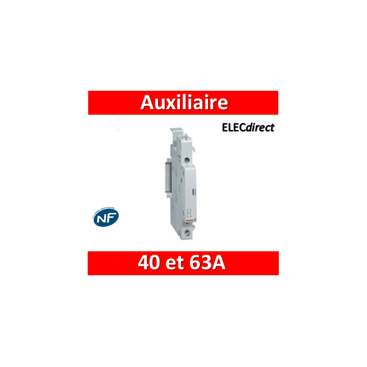 Legrand - Auxiliaire pour contacteur 40A et 63A - Contact O+F inverseur - 412431