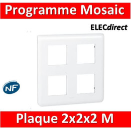 Legrand Mosaic - Plaque 2 x 2 x 2 modules - Blanc - 078838