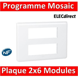 Legrand Mosaic - Plaque 2 x 6 modules - Blanc - 078836