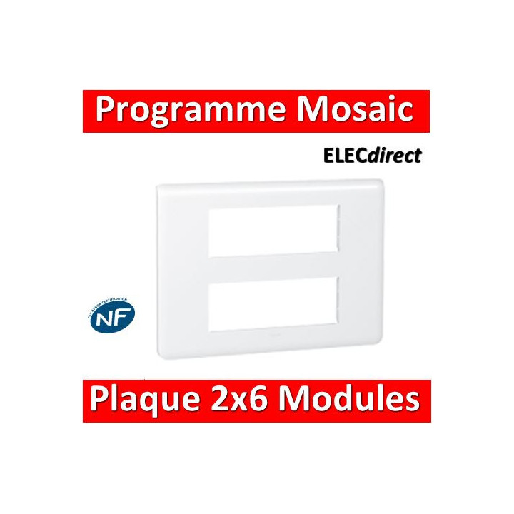 Legrand Mosaic - Plaque 2 x 6 modules - Blanc - 078836