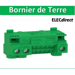 Schneider - Resi9 - bornier terre 63A + cavalier - auto 11x1,5² à 4² - vis 3x6² à 25² - LGYT1E14