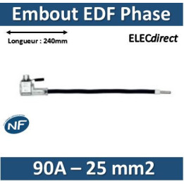 Klauke - Embout de raccordement EDF Phase - Noir - 90A - 25mm2