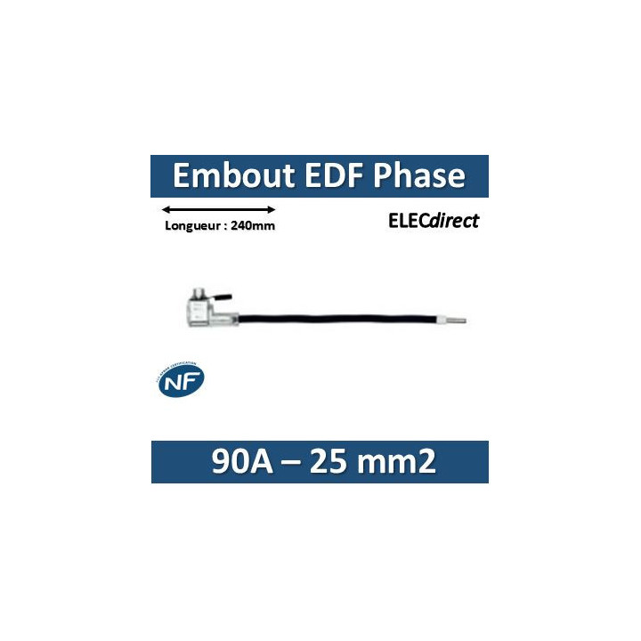 Klauke - Embout de raccordement EDF Phase - Noir - 90A - 25mm2