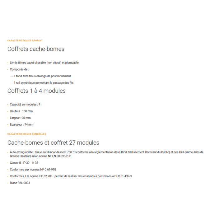 Legrand - Coffret cache-bornes 4 Modules 90x160x74mm - 001304