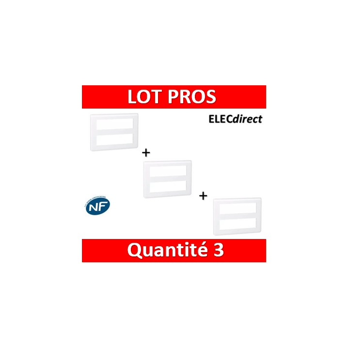 Legrand Mosaic - Plaque 2 x 10 modules - Blanc - 078828Lx3
