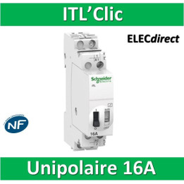 Schneider - Acti9 - ITL - Télérupteur - Unipolaire - 16A - 1NO - Réf : A9C30811