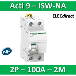Schneider - Interrupteur-sectionneur bipolaire 100A à déclenchement - Acti9 - ISW-NA - A9S70690