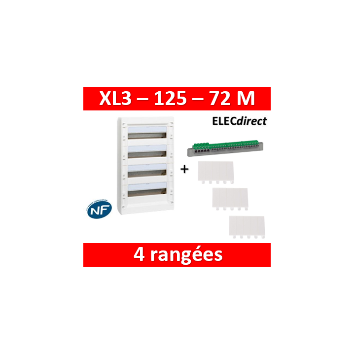 Legrand - Coffret de distribution 72 modules - 4 rangées de 18M - XL3 125 - 401614