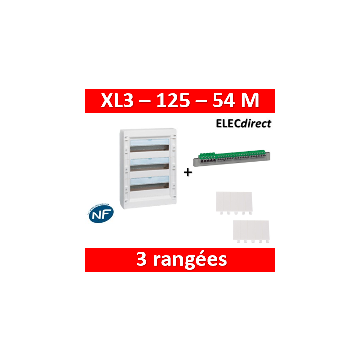 Legrand - Coffret de distribution 54 modules - 3 rangées de 18M - XL3 125 - 401613