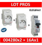 Legrand - LOT - PC 2P+T 16A 220V  Modulaire x 2 + disjoncteur 16A - 004280x2 + 406774x1