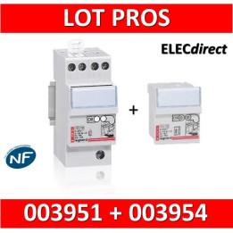 Legrand - Parafoudre bipolaire 220V - Type 2 LEXIC avec protection intégrée + cassette de rechange - 003951 + 003954