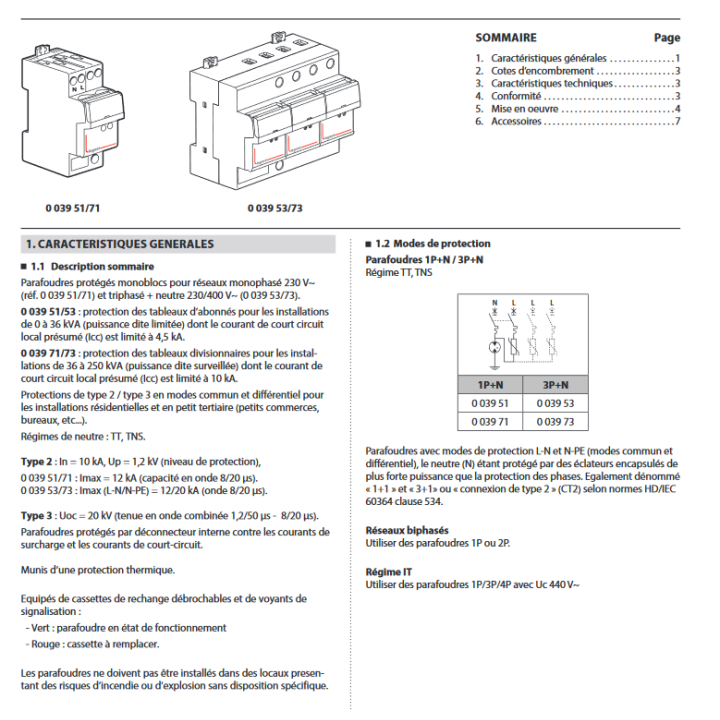 Legrand - Parafoudre bipolaire 220V - Type 2 LEXIC avec protection intégrée + cassette de rechange - 003951 + 003954