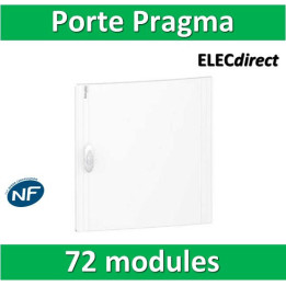 Schneider - Porte opaque blanche coffret PRAGMA IP40/IK09 - 4 rangées de 18 modules - PRA16418
