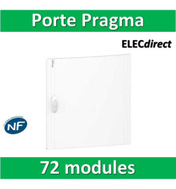 Schneider - Porte opaque blanche coffret PRAGMA IP40/IK09 - 4 rangées de 18 modules - PRA16418