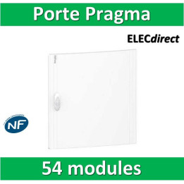 Schneider - Porte opaque blanche coffret PRAGMA IP40/IK09 - 3 rangées de 18 modules - PRA16318