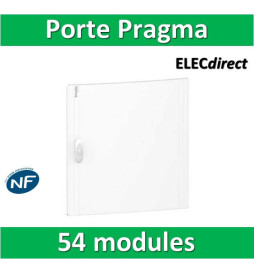 Schneider - Porte opaque blanche coffret PRAGMA IP40/IK09 - 3 rangées de 18 modules - PRA16318