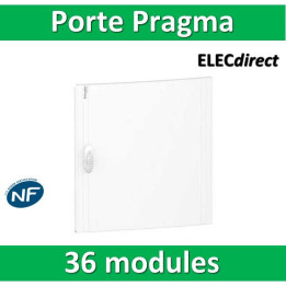 Schneider - Porte opaque blanche coffret PRAGMA IP40/IK09 - 2 rangées de 18 modules - PRA16218