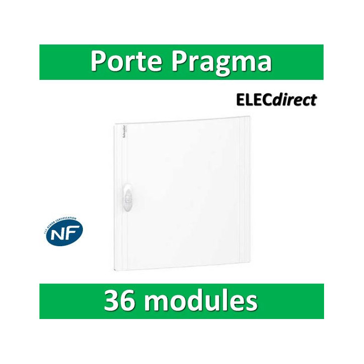 Schneider - Porte opaque blanche coffret PRAGMA IP40/IK09 - 2 rangées de 18 modules - PRA16218