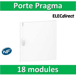 Schneider - Porte opaque blanche coffret PRAGMA IP40/IK09 - 1 rangée de 18 modules - PRA16118