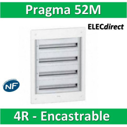 Schneider - Coffret électrique PRAGMA - encastré - 52 modules - 4 rangées de 13M - PRA32413