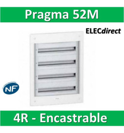Schneider - Coffret électrique PRAGMA - encastré - 52 modules - 4 rangées de 13M - PRA32413