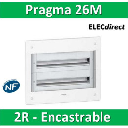 Schneider - Coffret électrique PRAGMA - encastré - 26 modules - 2 rangées de 13M - PRA32213