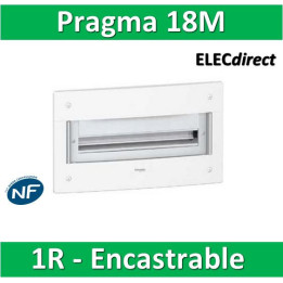 Schneider - Coffret électrique PRAGMA - encastré - 18 modules - 1 rangée de 18M - PRA32118