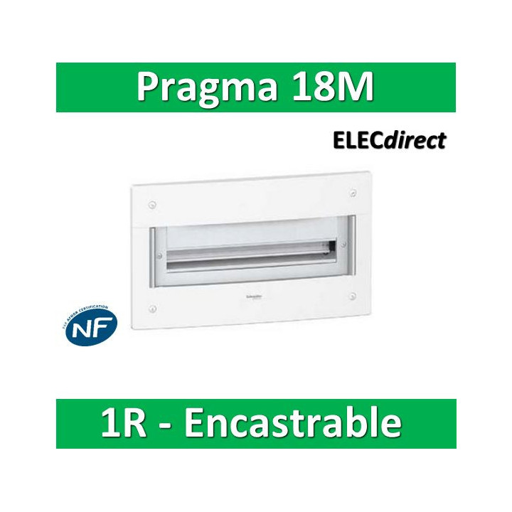 Schneider - Coffret électrique PRAGMA - encastré - 18 modules - 1 rangée de 18M - PRA32118