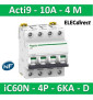 Schneider - Acti9 - iC60N - Disjoncteur - 4P - 10A - 6kA - courbe D - Réf : A9F75410