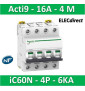 Schneider - Acti9 - iC60N - Disjoncteur - 4P - 16A - 6kA - courbe C - Réf : A9F77416