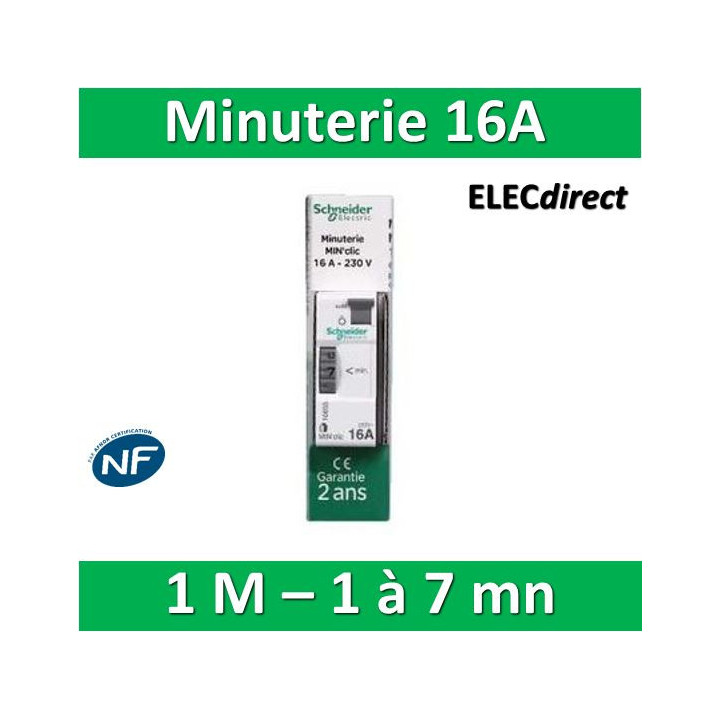 Schneider - Minuterie électronique MIN'Clic 230V - 16A - Réf : 16655