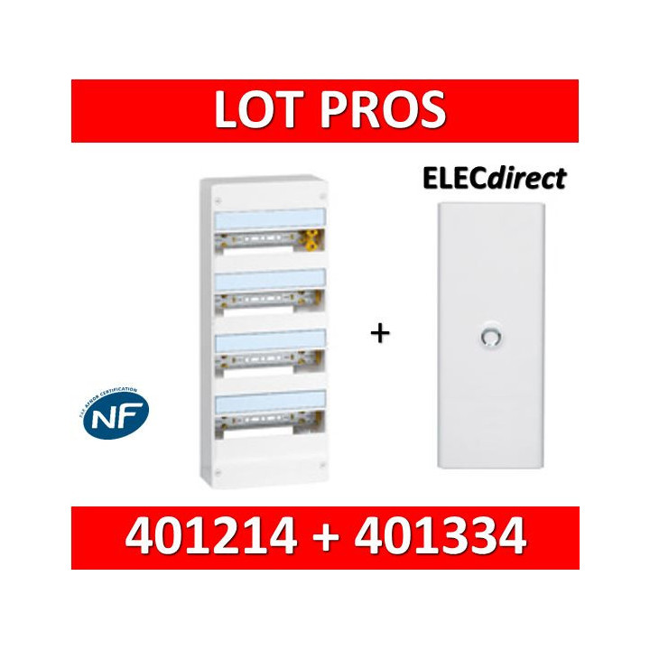 Legrand - LOT  - Coffret DRIVIA 52 Modules + porte - largeur 250mm - 401214+401334
