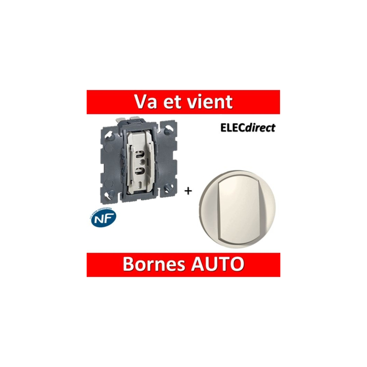 Legrand Céliane - Mécanisme + enjoliveur blanc - Va et vient 10A - Réf : 067001+068001
