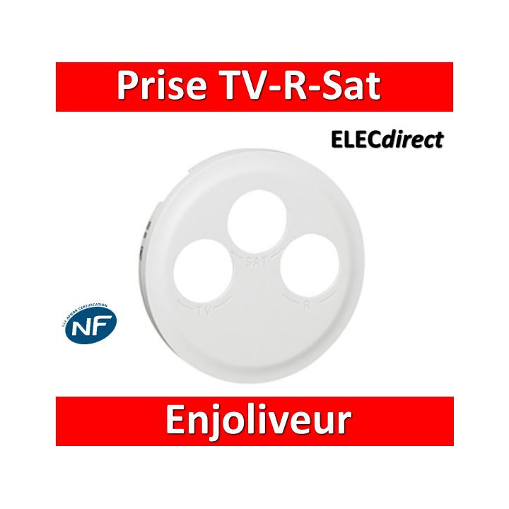 Legrand Céliane - Enjoliveur TV-R-Sat blanc - 068285