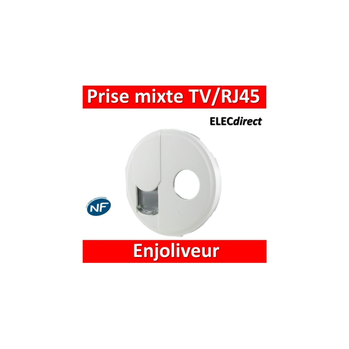 Legrand Céliane - Enjoliveur Prise mixte TV/RJ45 - 068239