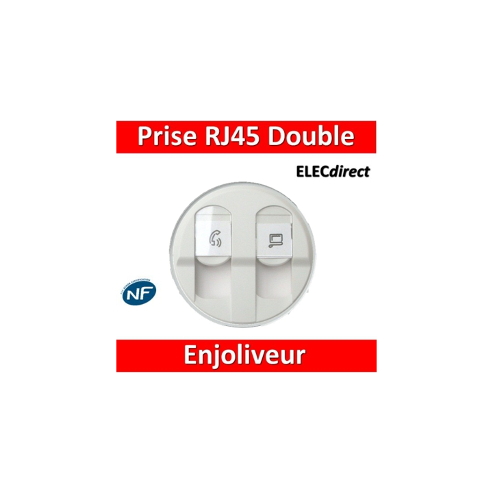 Legrand Céliane - Enjoliveur Double RJ45 blanc - 068252
