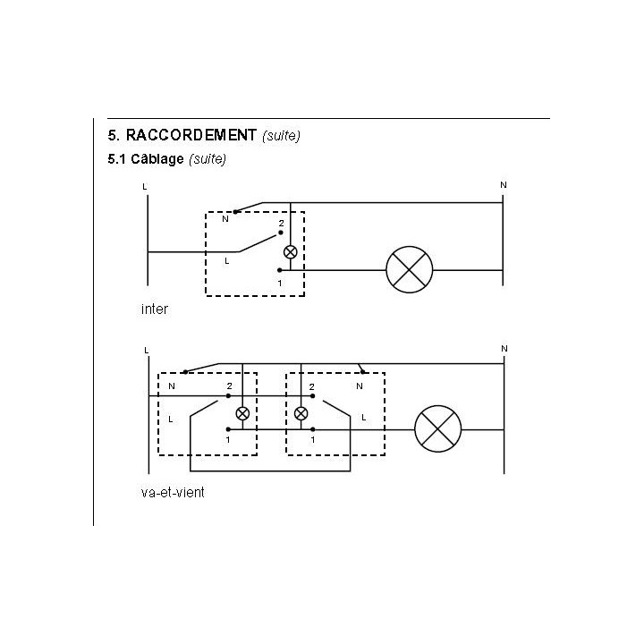 Legrand Mosaic - Va-et-Vient - 1 module - 10A - 230V à voyant LED - 077002