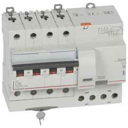 Legrand Disjoncteur différentiel  DX³6000 10kA - 4P 400V - 50A - type AC 30mA - 411191