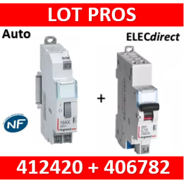 Legrand - Télérupteur CX3 - Unipolaire 16A - 230V - AUTO + DPN 10A - 412420+406782